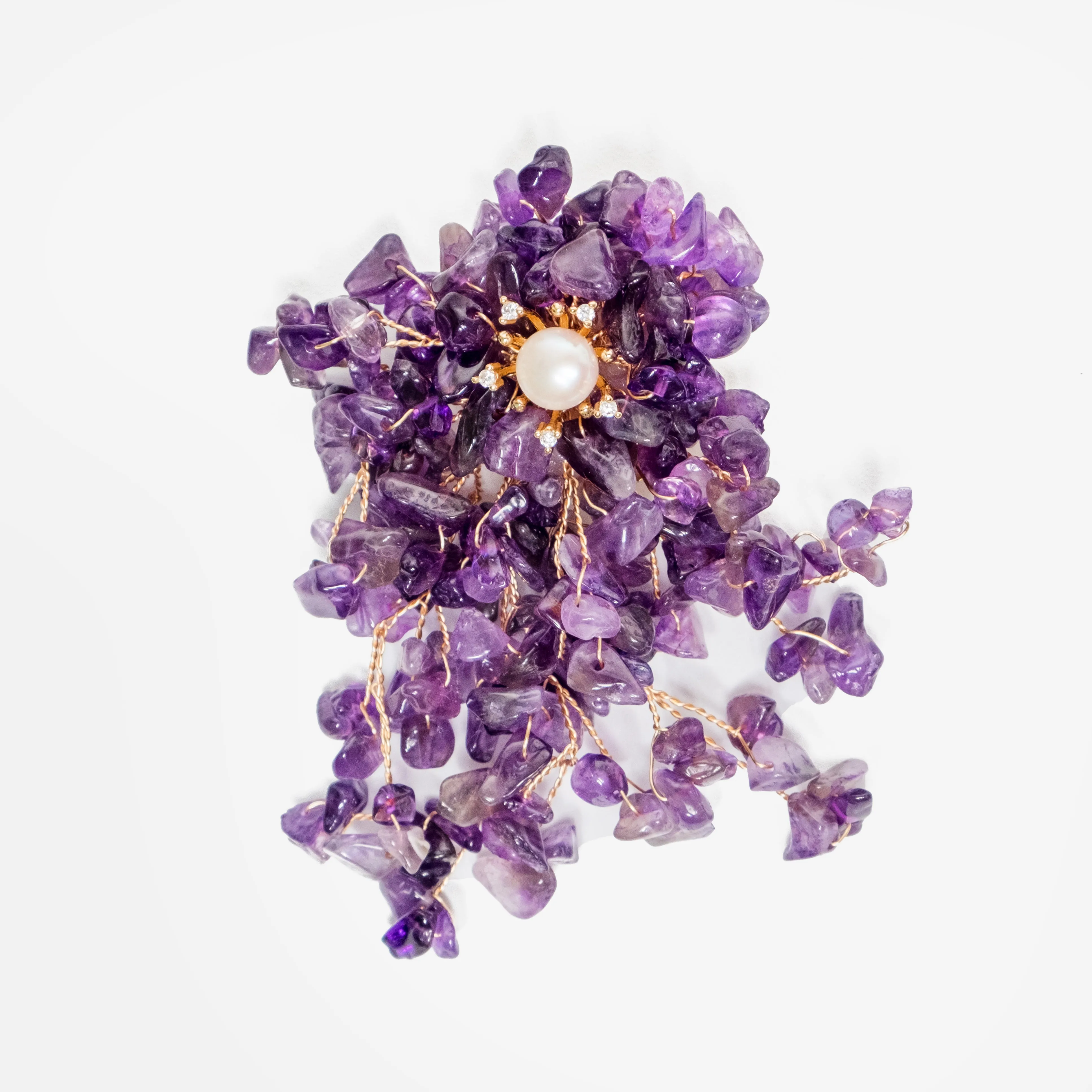 Chokore Natural Amethyst Stone Brooch