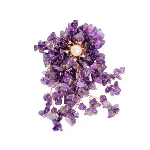 Chokore Natural Amethyst Stone Brooch