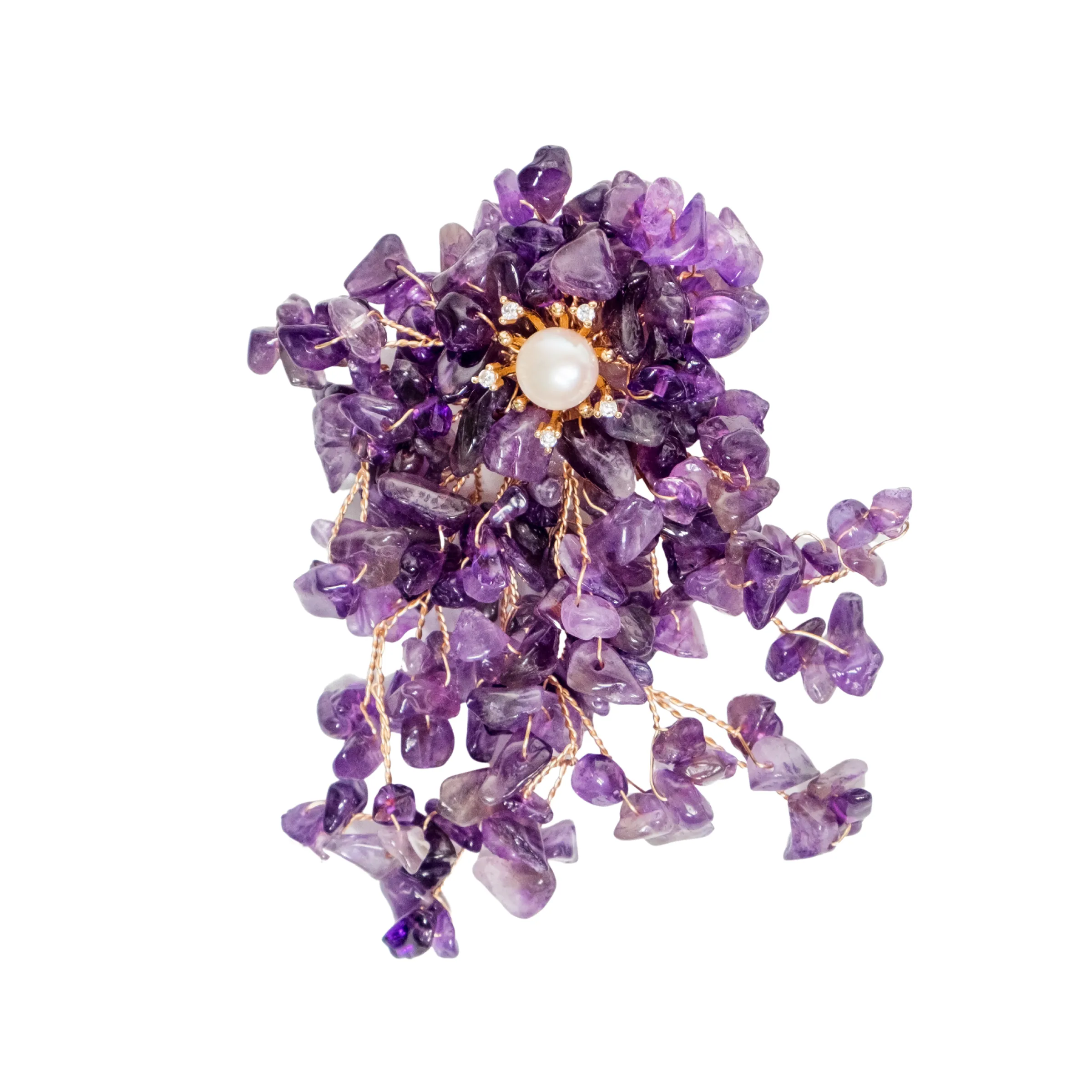 Chokore Natural Amethyst Stone Brooch