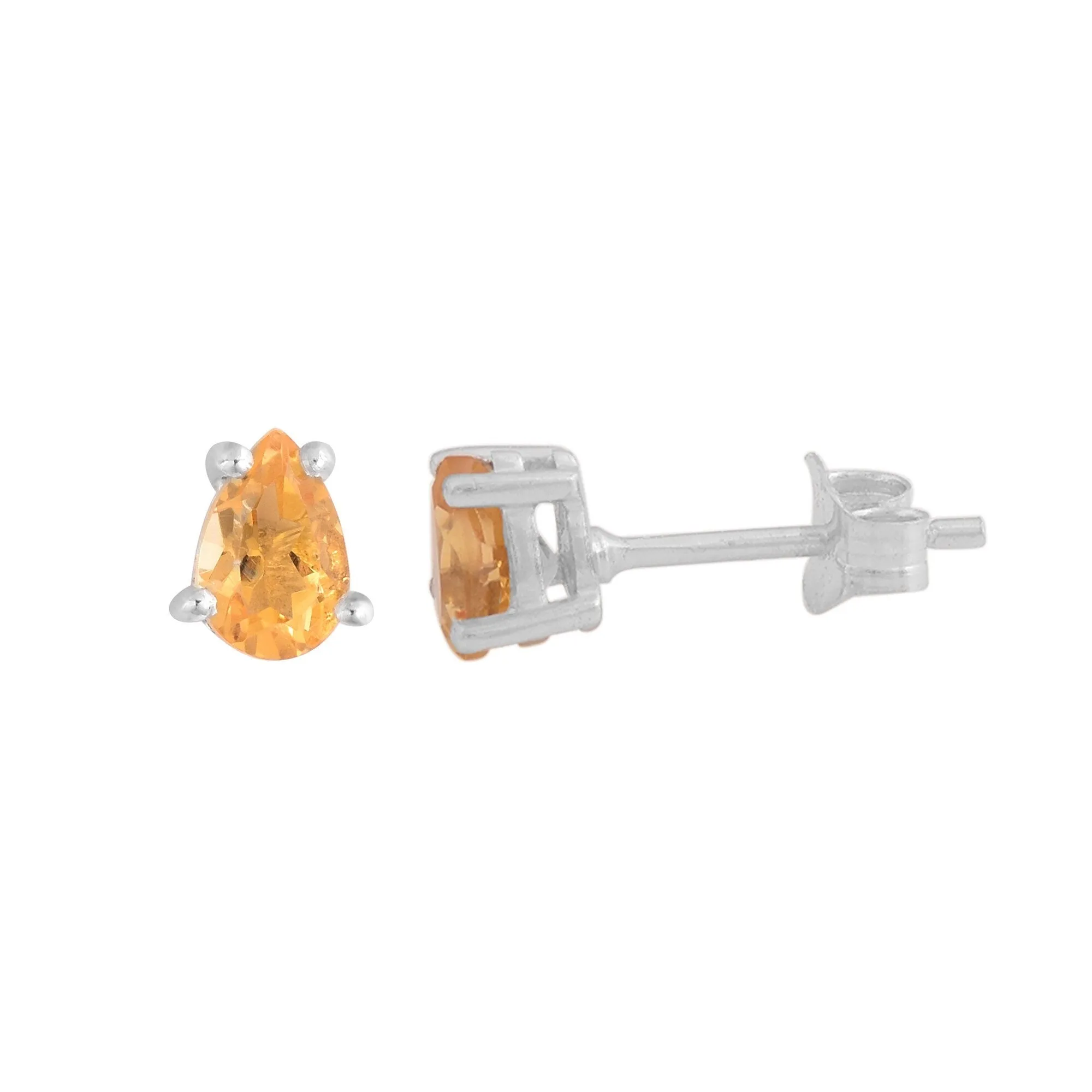 Citrine Pear Shaped Studs