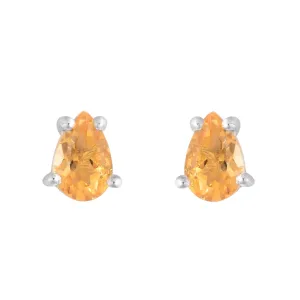 Citrine Pear Shaped Studs