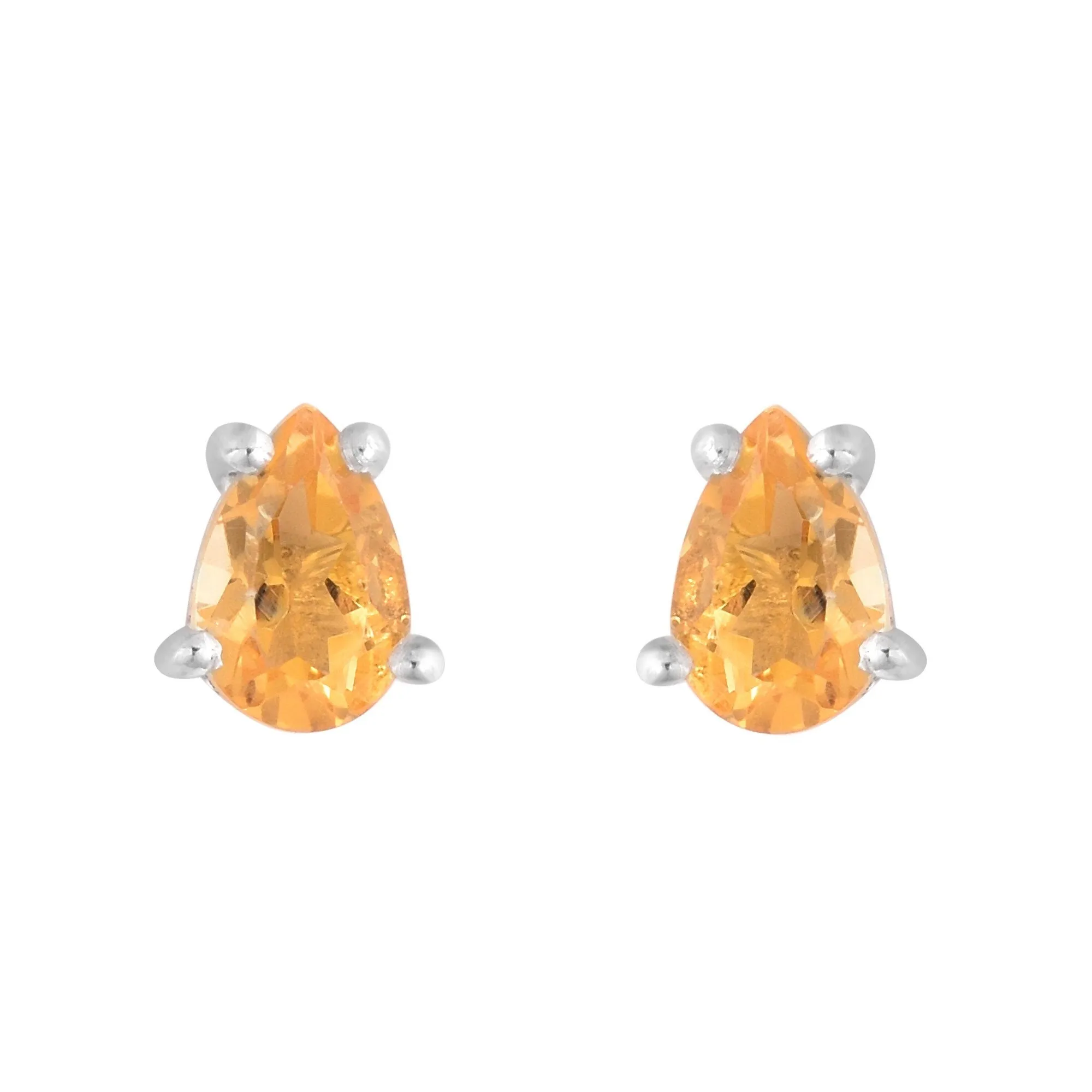 Citrine Pear Shaped Studs