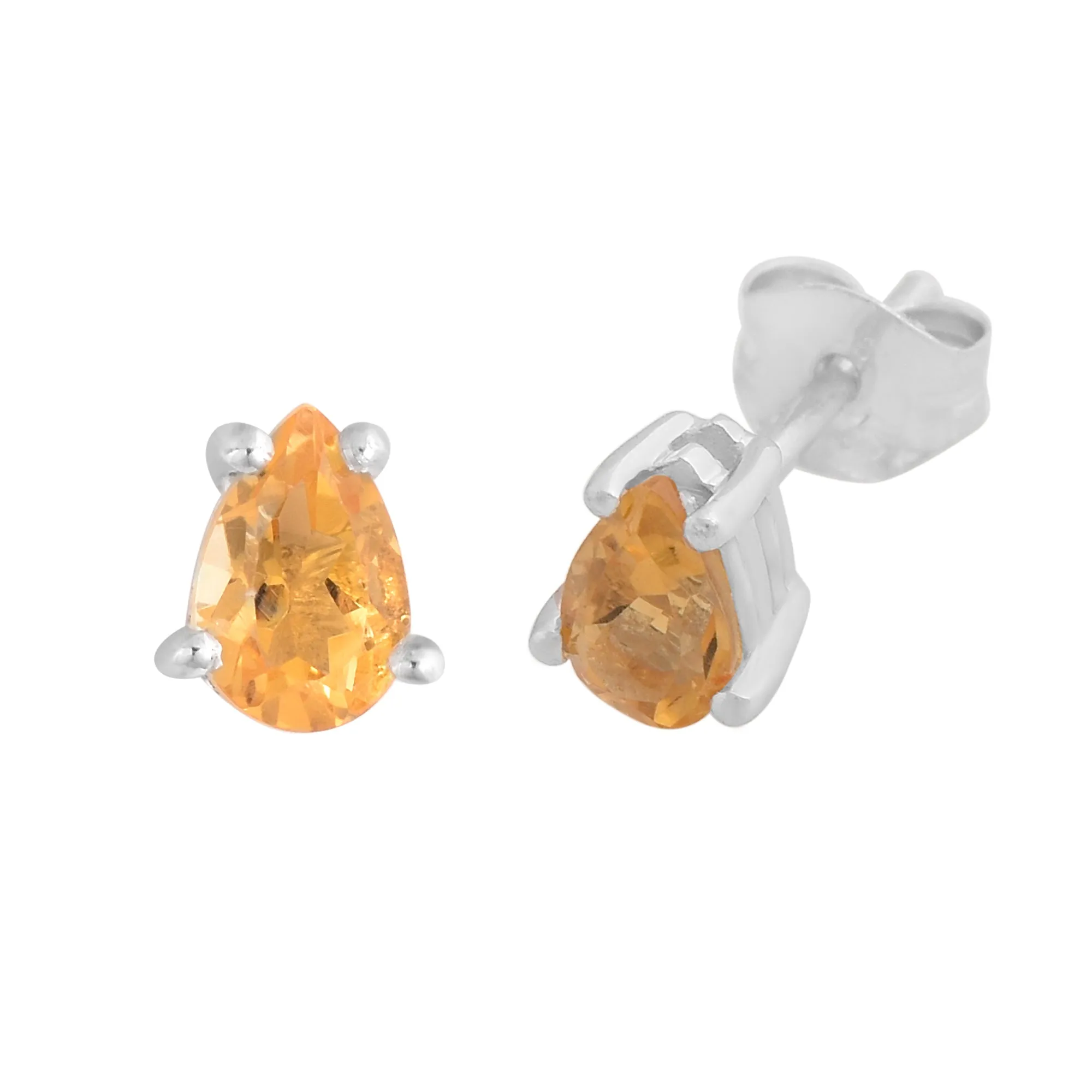 Citrine Pear Shaped Studs
