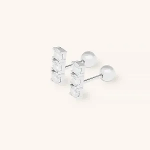 Classic Bar Moissanite Stud Earrings