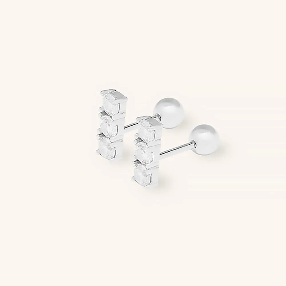 Classic Bar Moissanite Stud Earrings