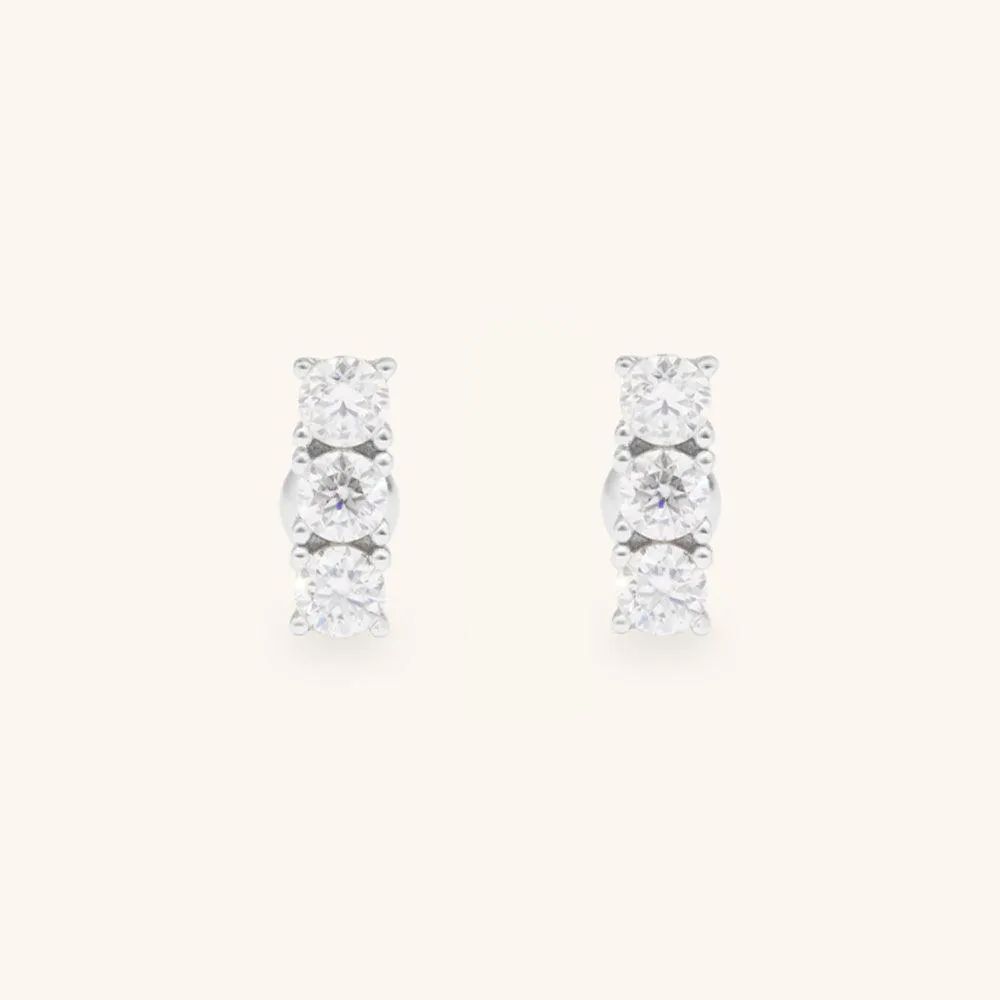 Classic Bar Moissanite Stud Earrings