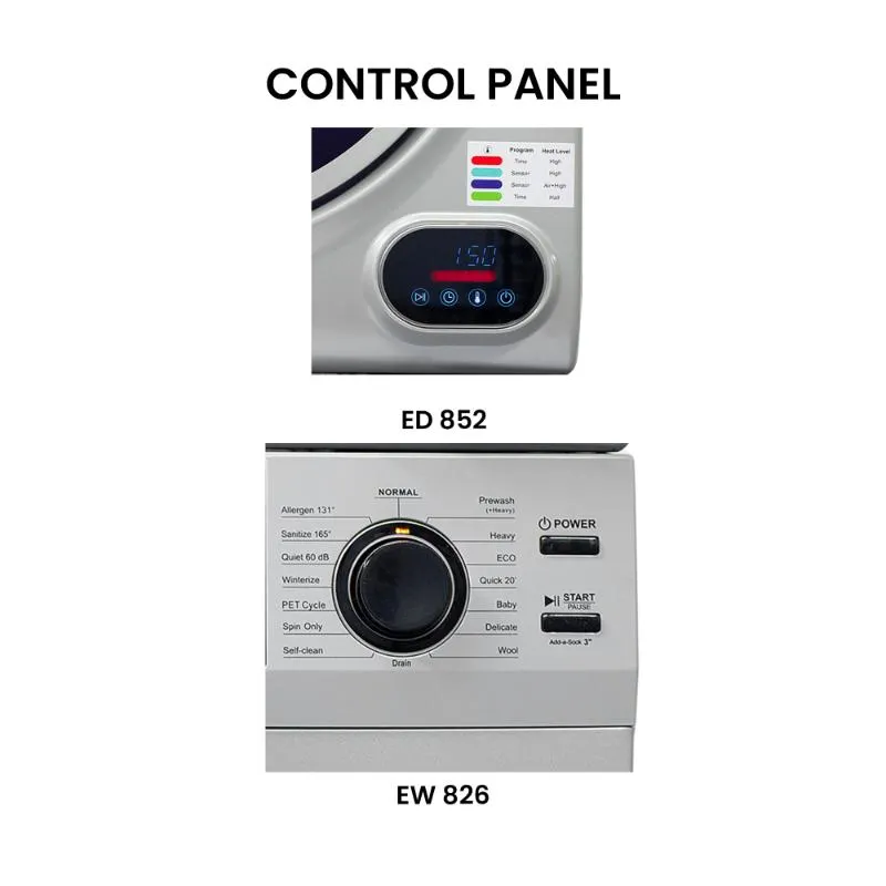 Conserv 110V 1.6 cf Washer w/ Pet Cycle & 110V 3.5cf Vented Digital Sensor Dryer