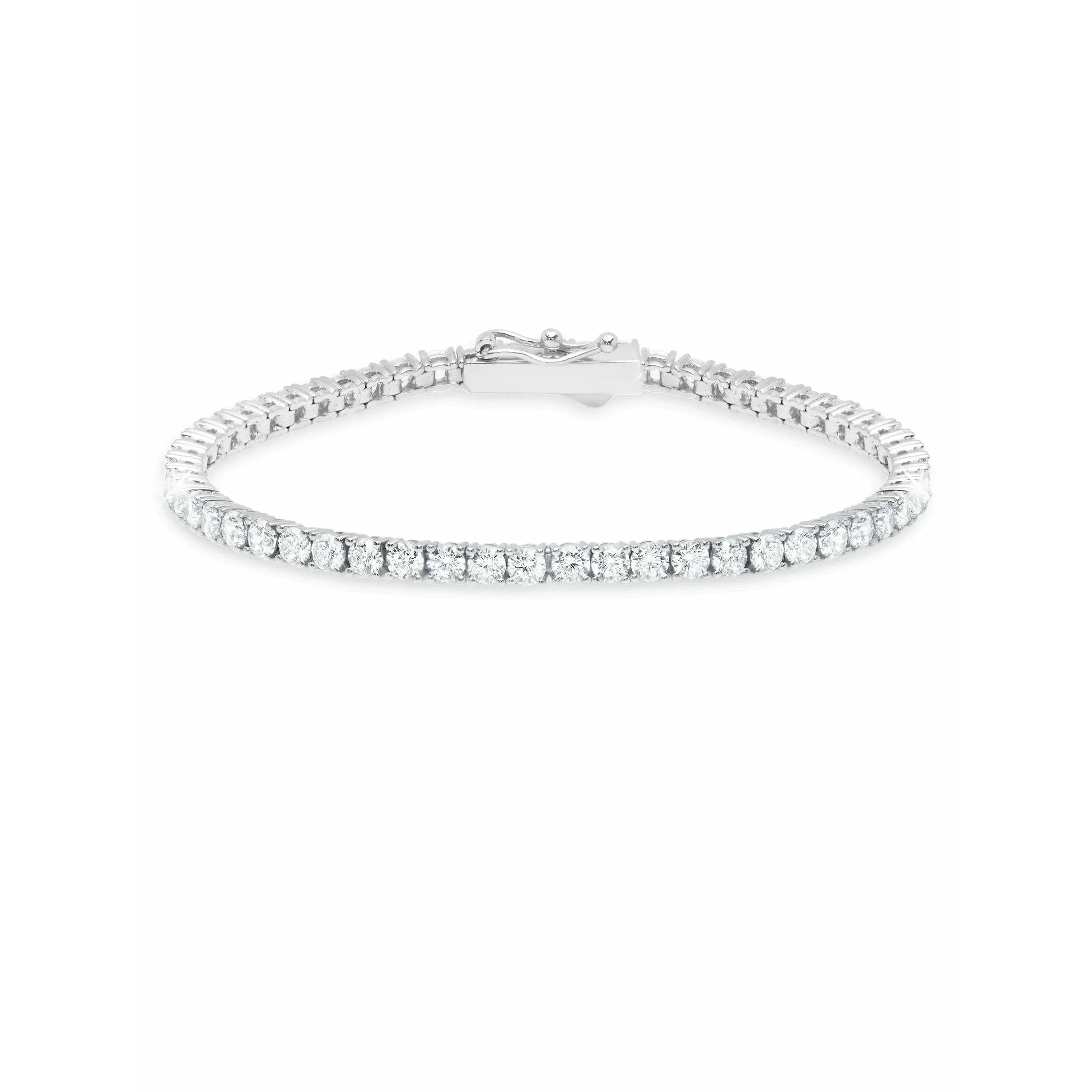 CRISLU Classic Medium Brilliant Tennis Bracelet Finished in Pure Platinum - 5.25 cttw