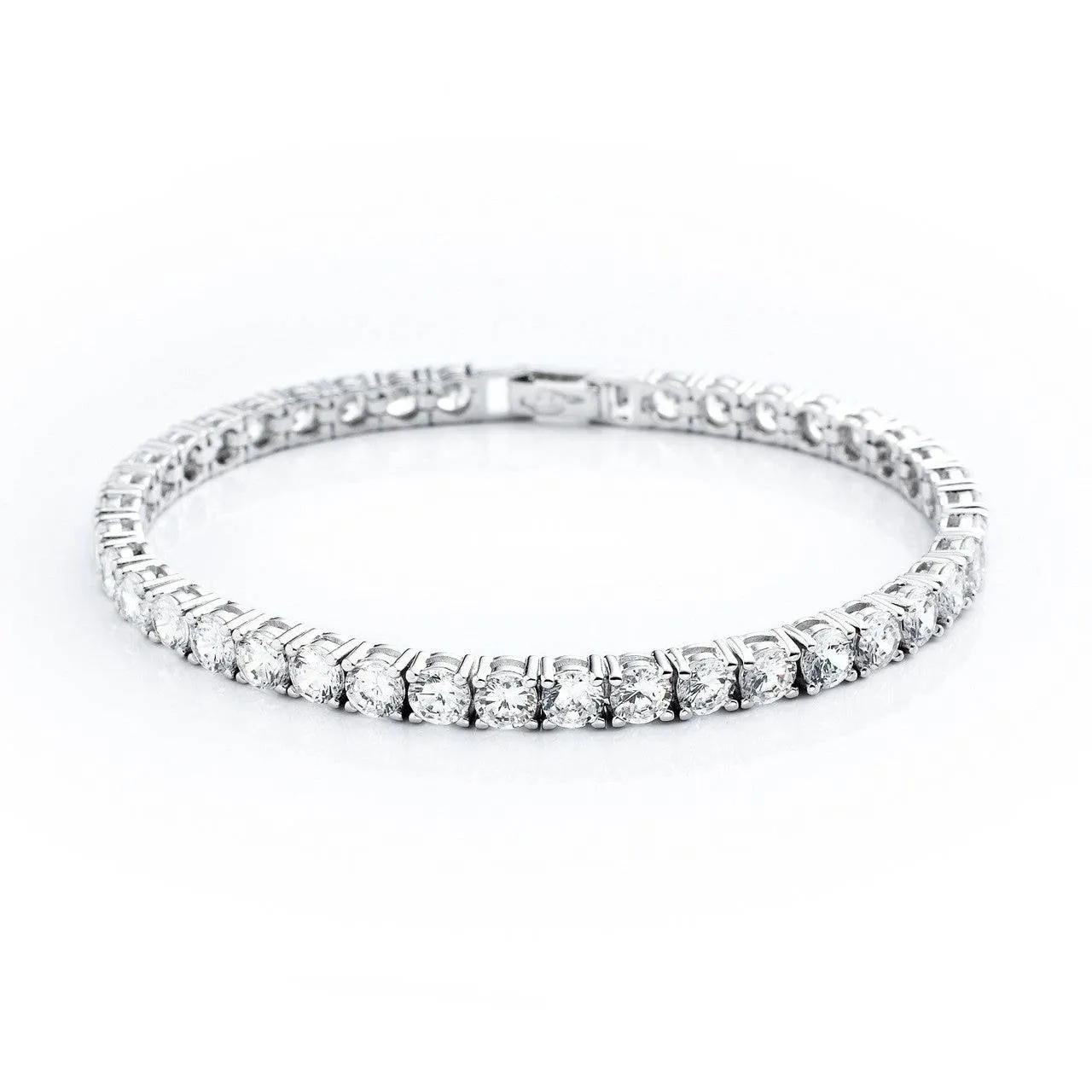 Crislu Cubic Zirconia Round Tennis Bracelet - Sterling Silver Platinum - 10.55 cttw