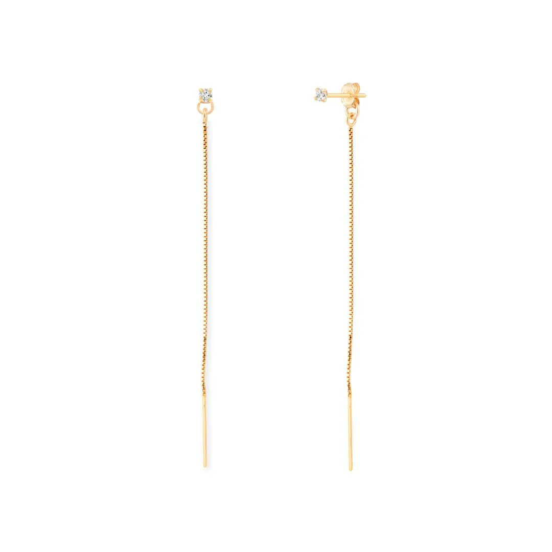 CZ Studs   Threader Chain Jacket