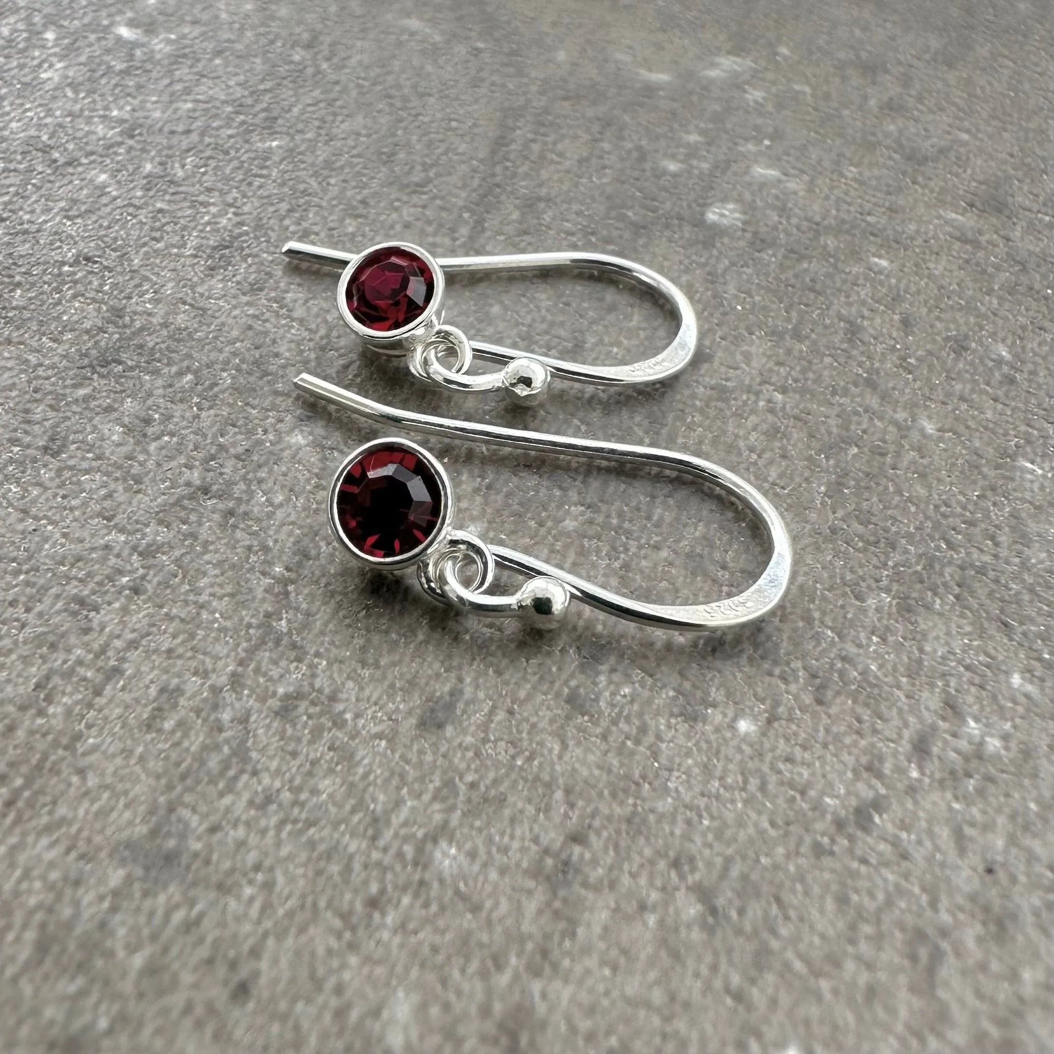 Dainty Drop Earrings birthstone crystal gems