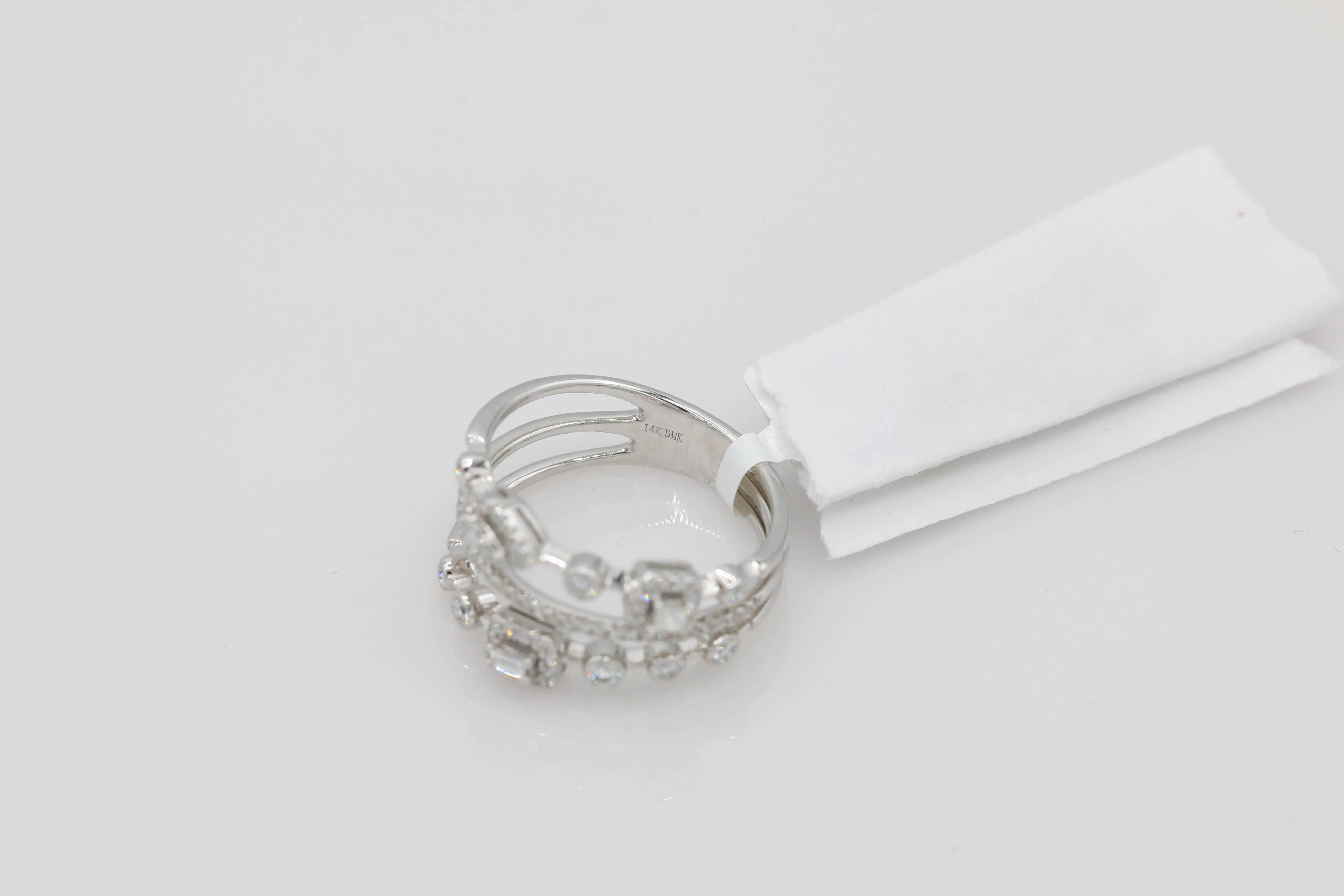 Diamond Multi Band Ring in 14KT White Gold ( 0.41ct dtw )