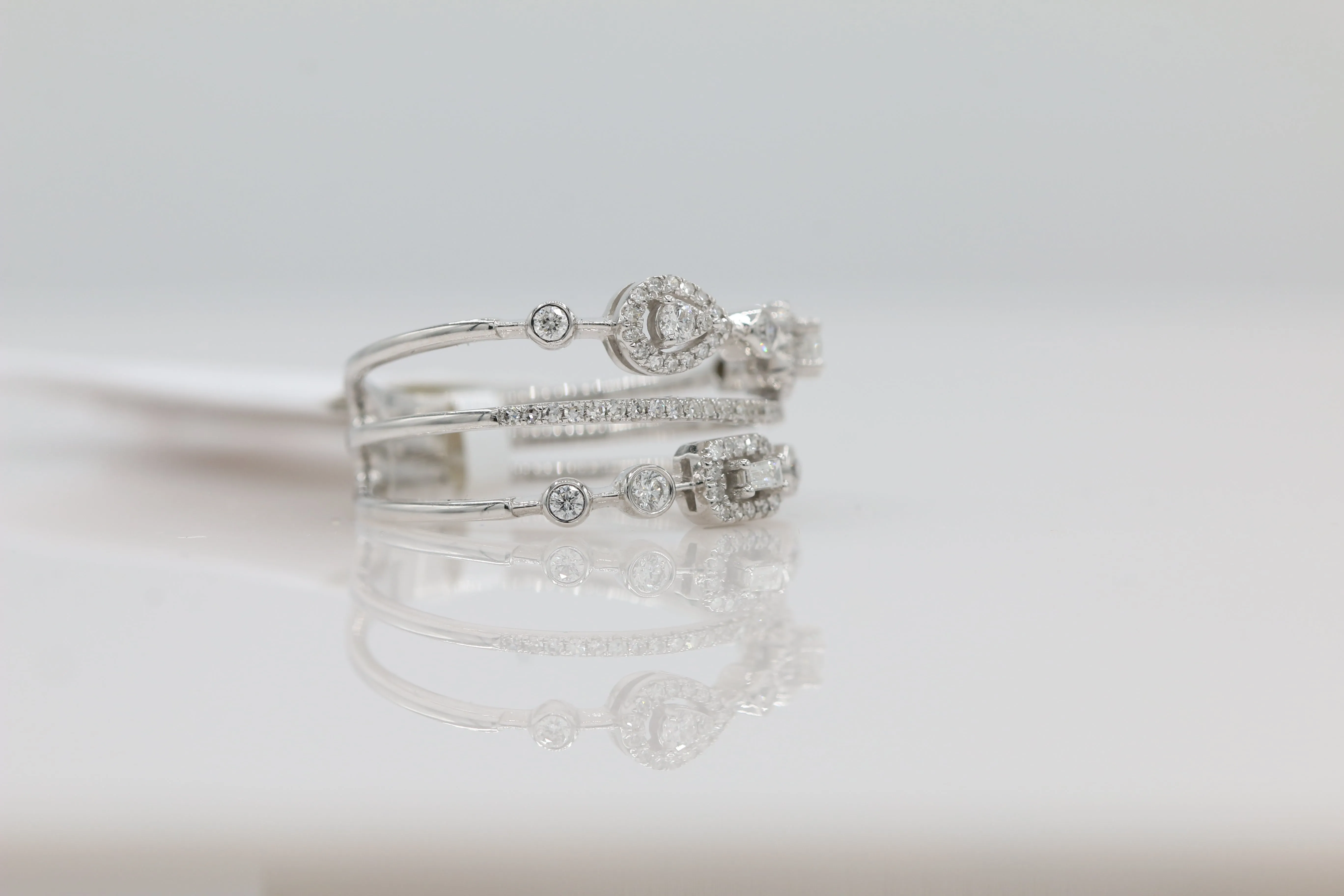Diamond Multi Band Ring in 14KT White Gold ( 0.41ct dtw )