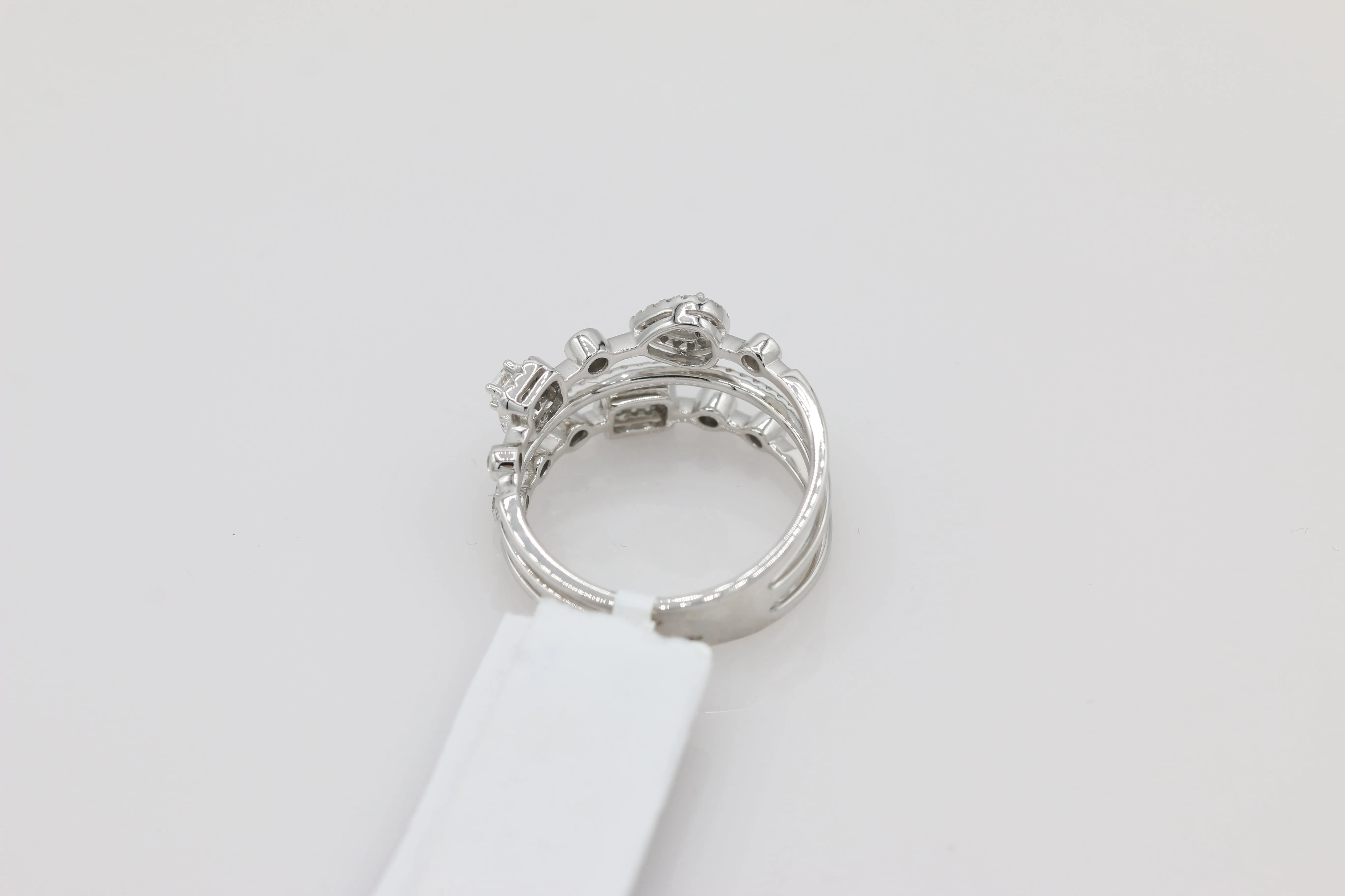 Diamond Multi Band Ring in 14KT White Gold ( 0.41ct dtw )