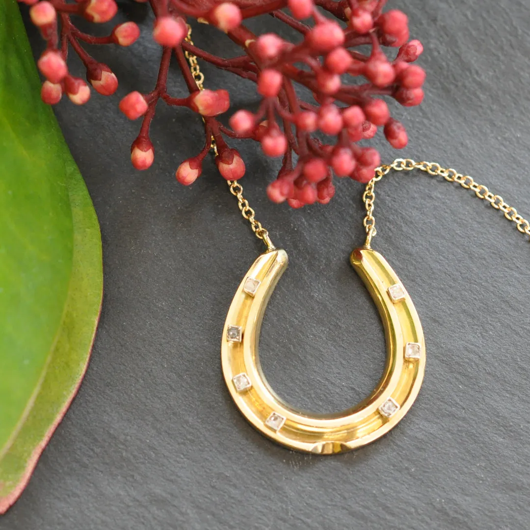 Diamond Set Horse Shoe Necklace