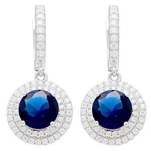 Double Round Cluster CZ Earrings IJ15CSSER029