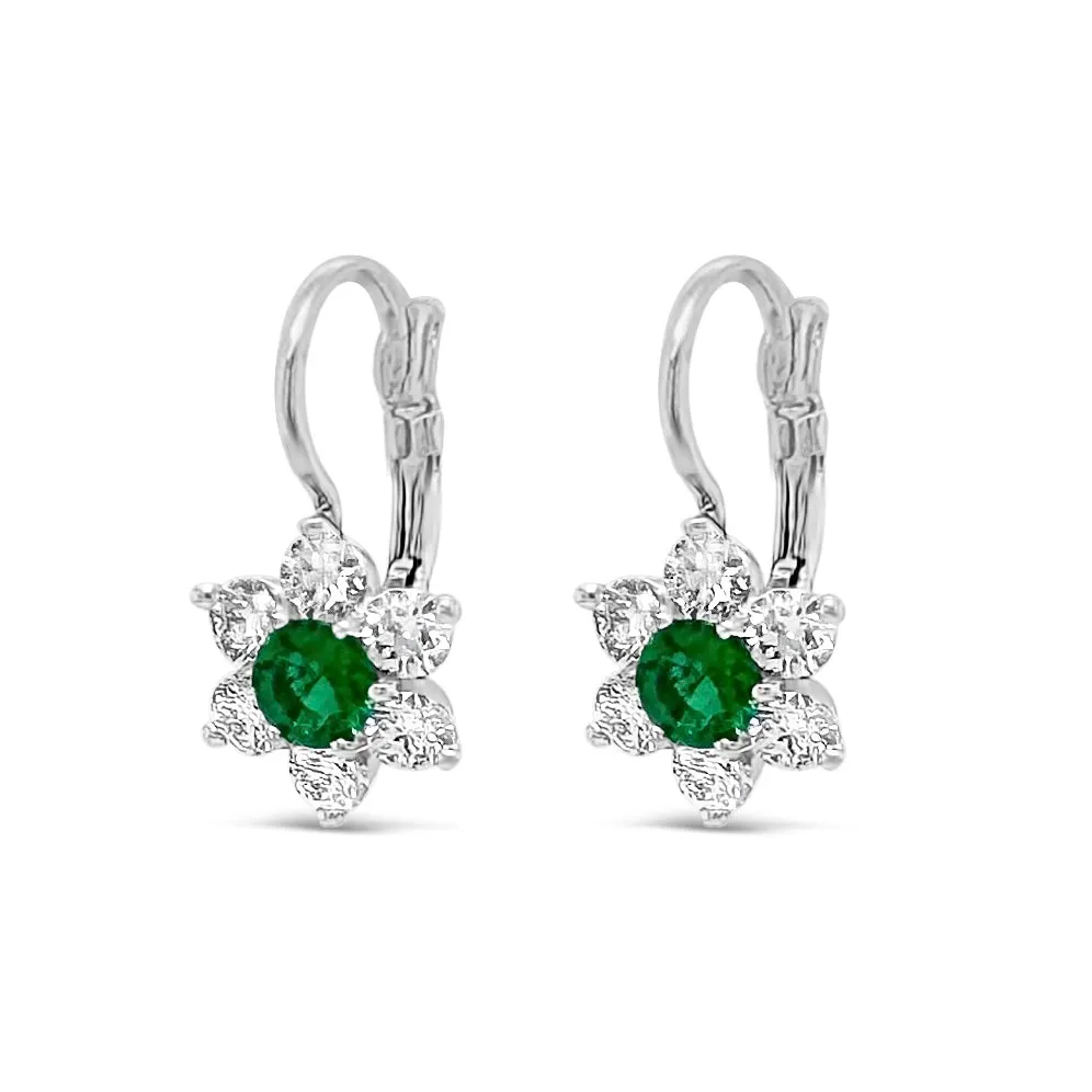 Emerald & Diamond Drop Earrings