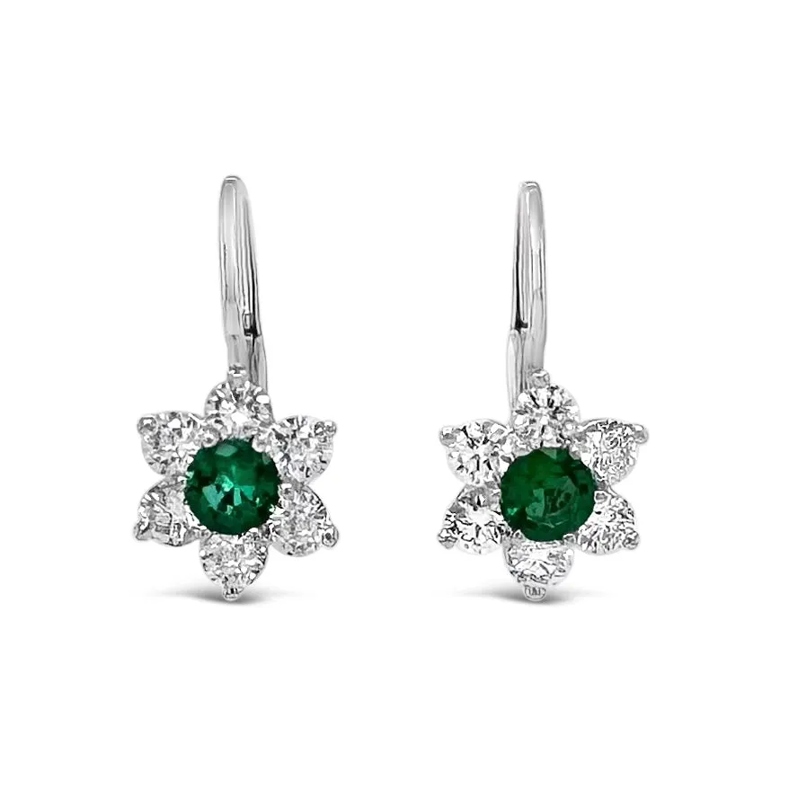 Emerald & Diamond Drop Earrings
