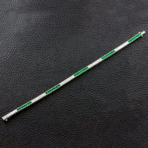 Emerald & Diamond Tennis Bracelet
