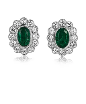 Emerald and Diamond Earrings