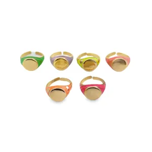 Enamel Ring Adjustable Stackable Rings
