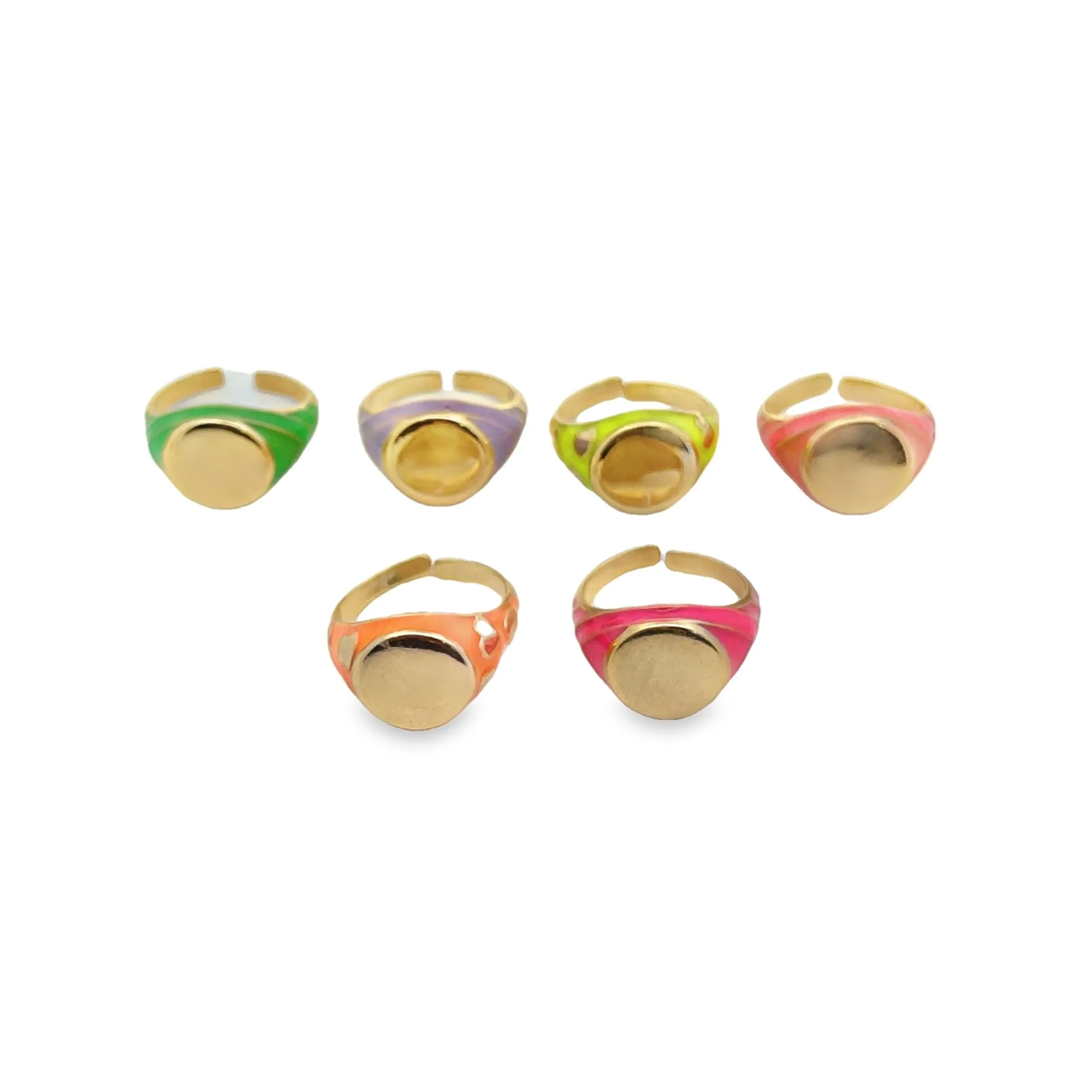 Enamel Ring Adjustable Stackable Rings