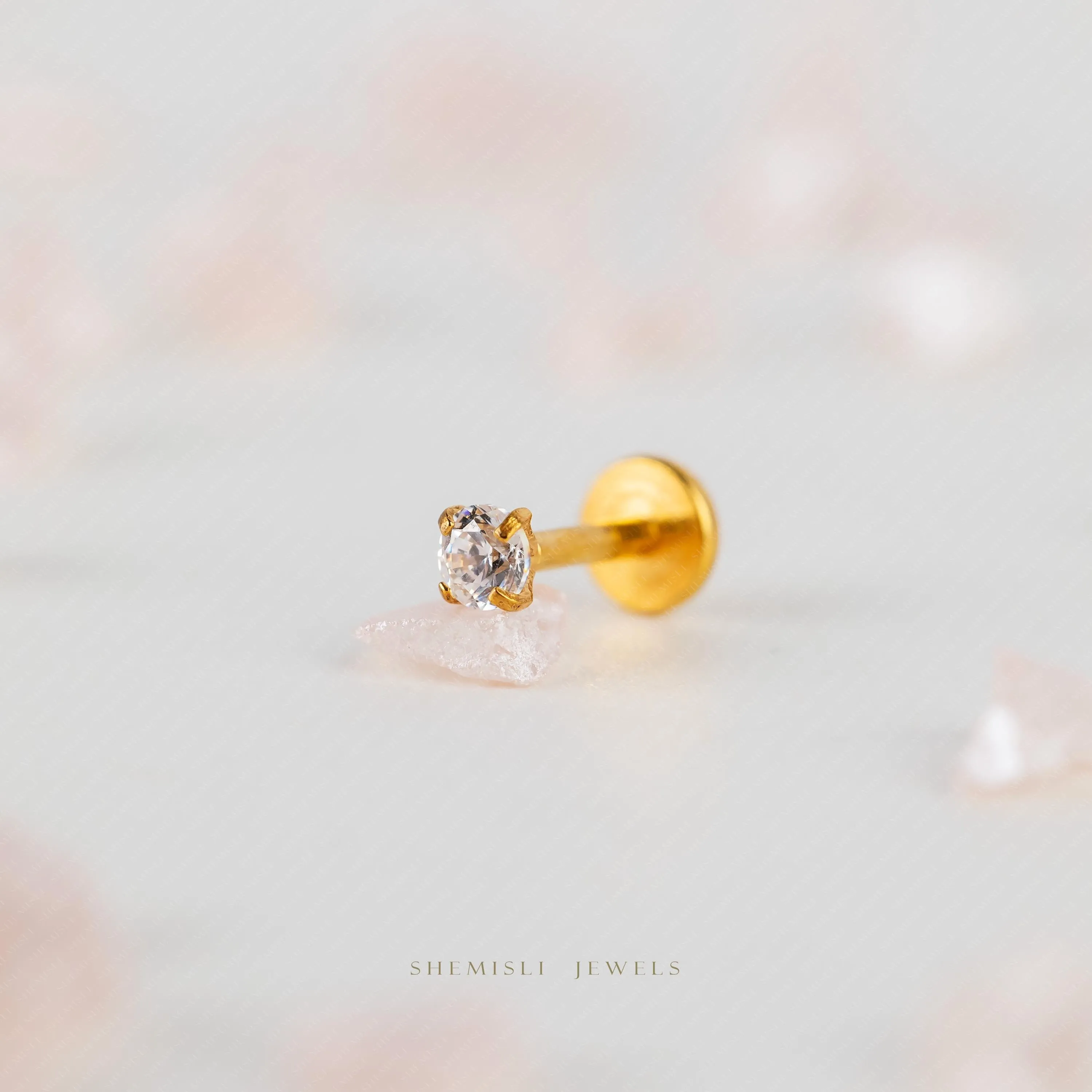 Everyday Gem Stud Huggies Hoop Earrings Stack Set, Unisex, Gold, Silver SHEMISLI SS505, SH548, SH050