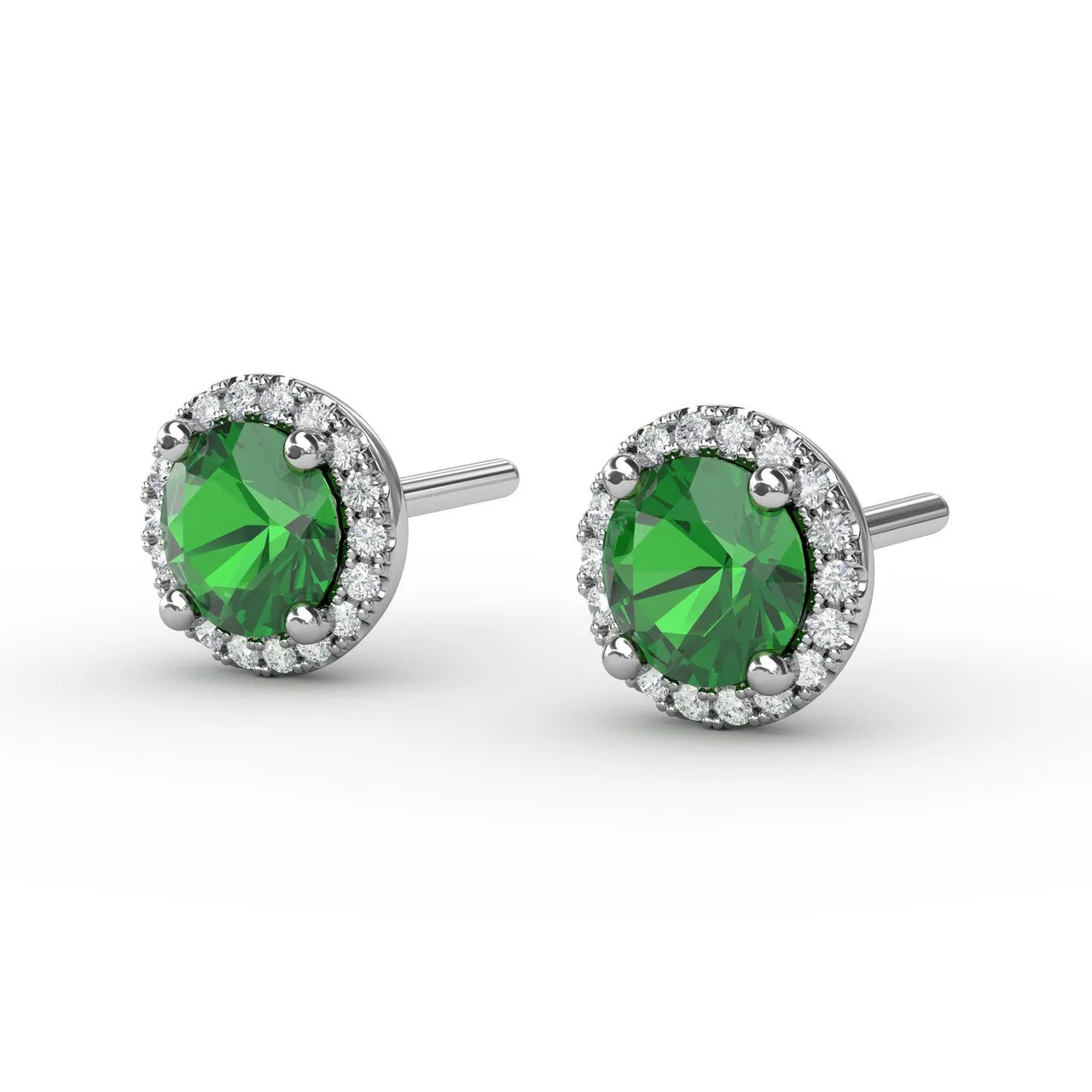 Fana 14k White Gold Dazzling Brilliant Cut Stud Earrings