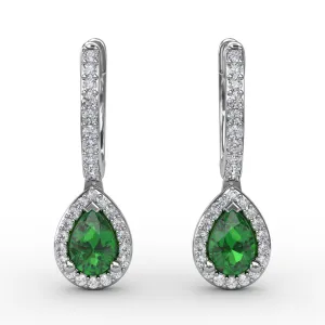 Fana 14k White Gold Petite Teardrop Hoop Earrings