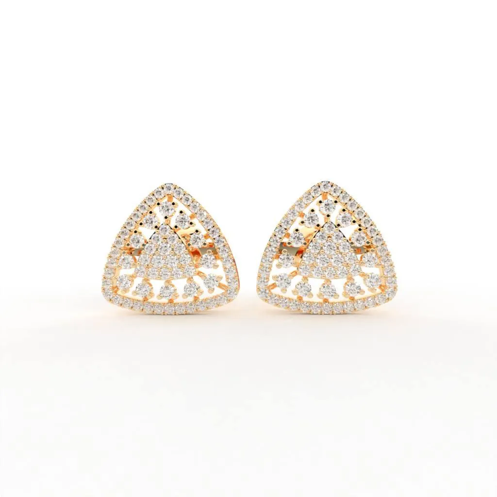 Freya Triangle Silver Stud Earrings | 22KT Gold Vermeil