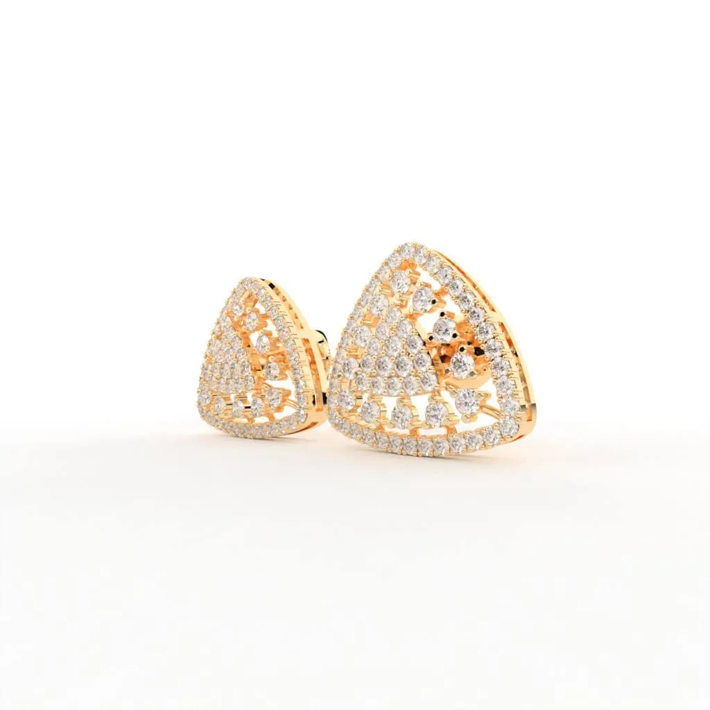 Freya Triangle Silver Stud Earrings | 22KT Gold Vermeil