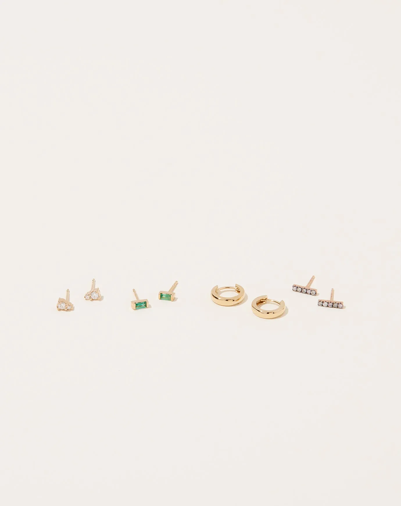 Galana Stud with Emeralds in 14k Yellow Gold
