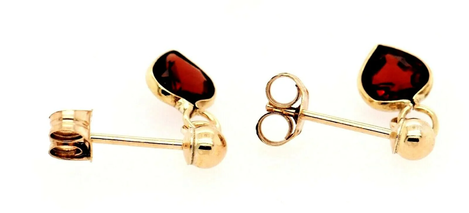 Garnet & 9ct Yellow Gold Drop/Dangle Earrings Fine Jewellery Pierced Ears