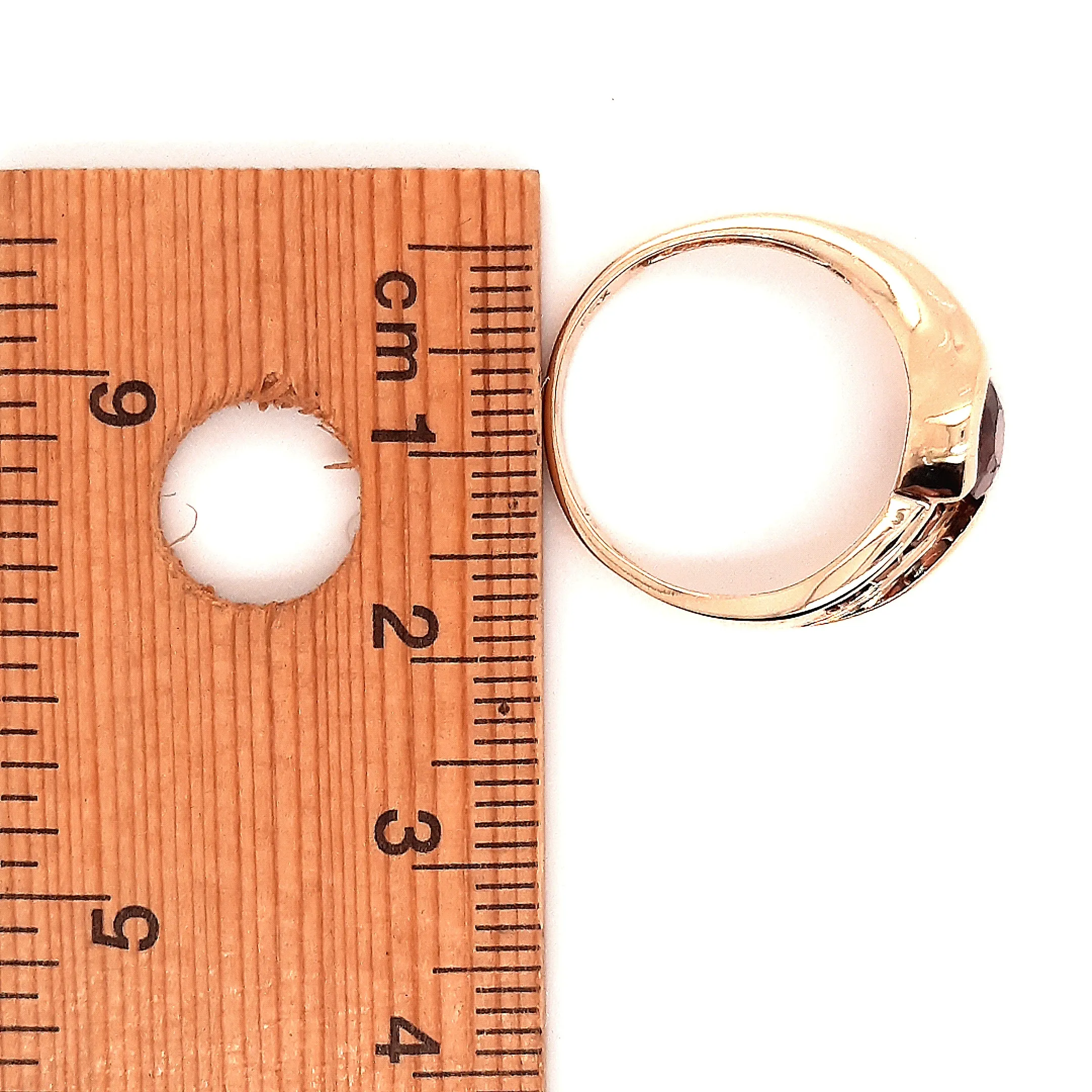 Garnet & Yellow Gold Dress Ring
