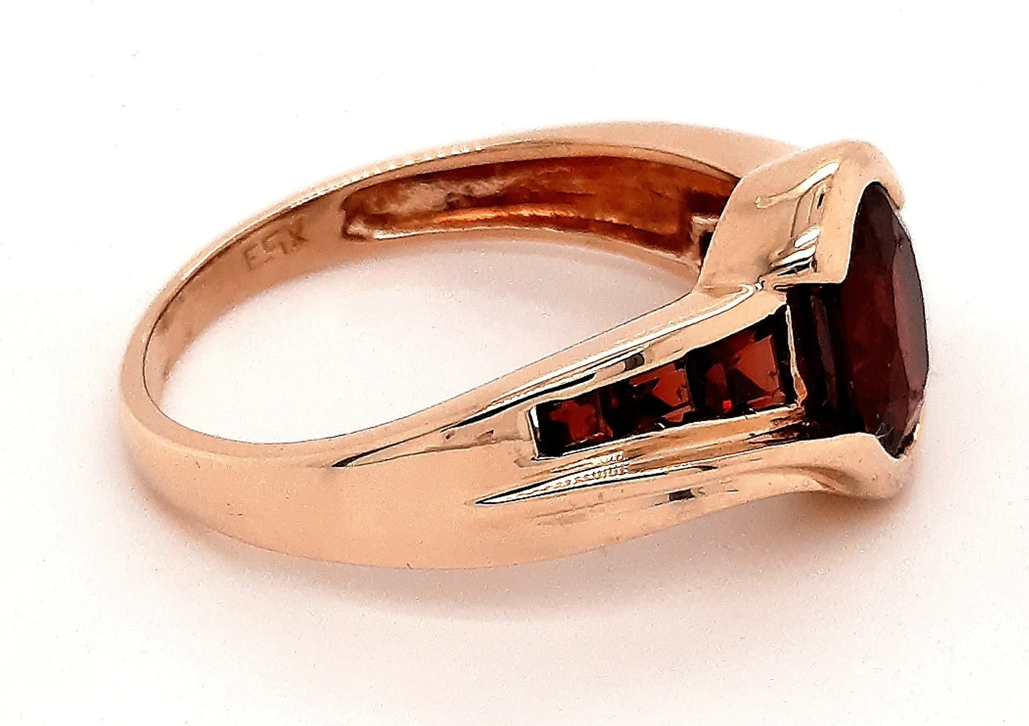 Garnet & Yellow Gold Dress Ring