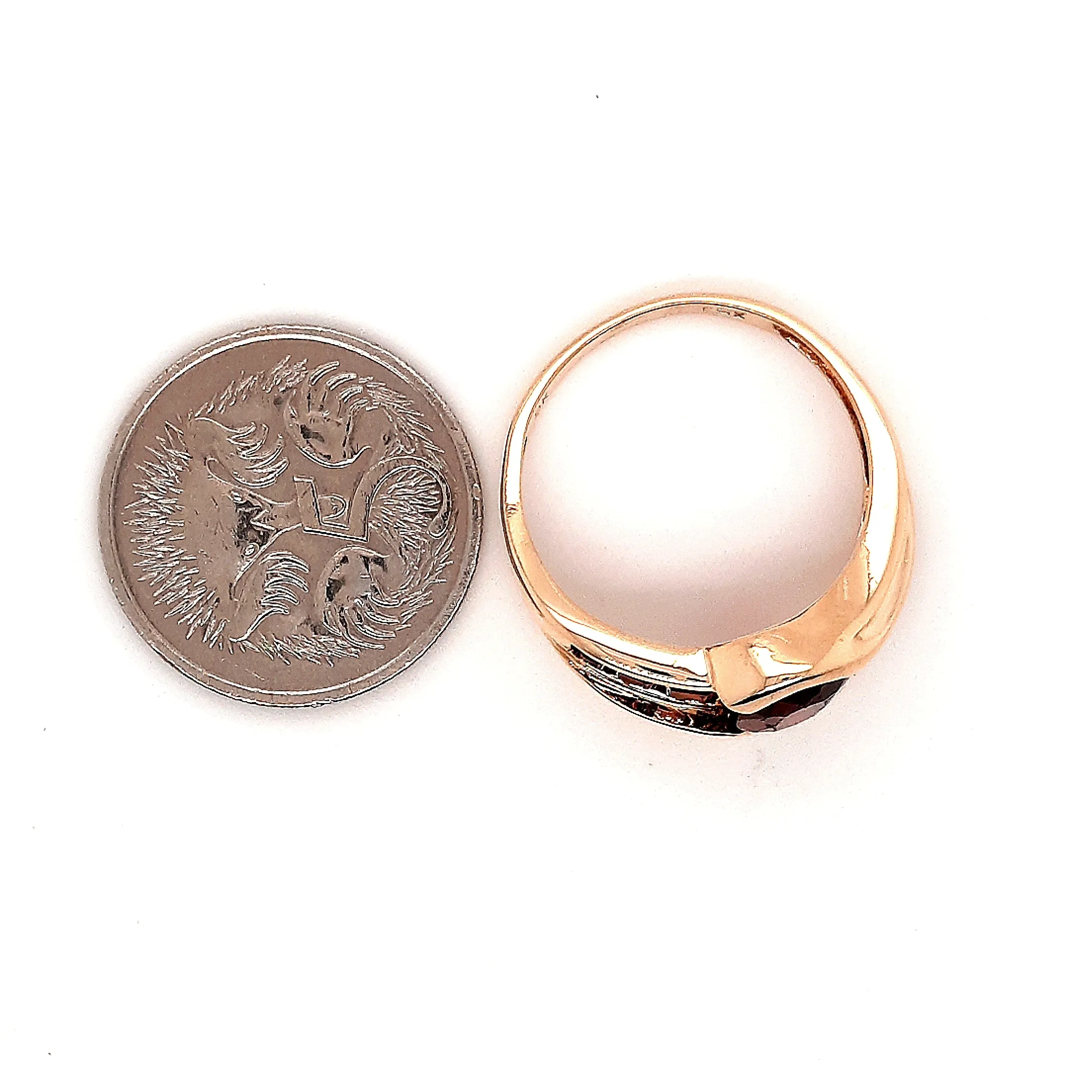 Garnet & Yellow Gold Dress Ring