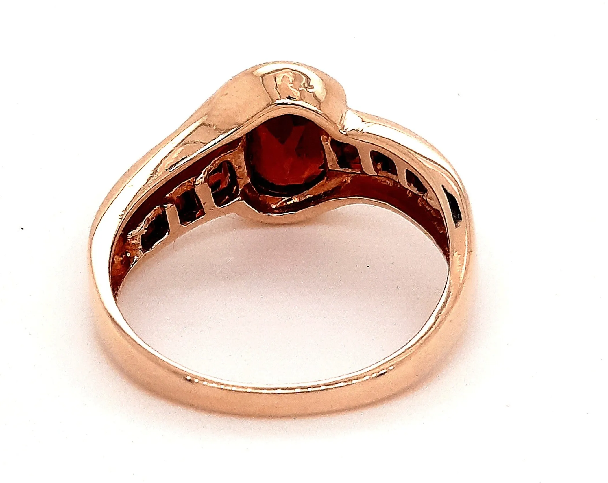 Garnet & Yellow Gold Dress Ring