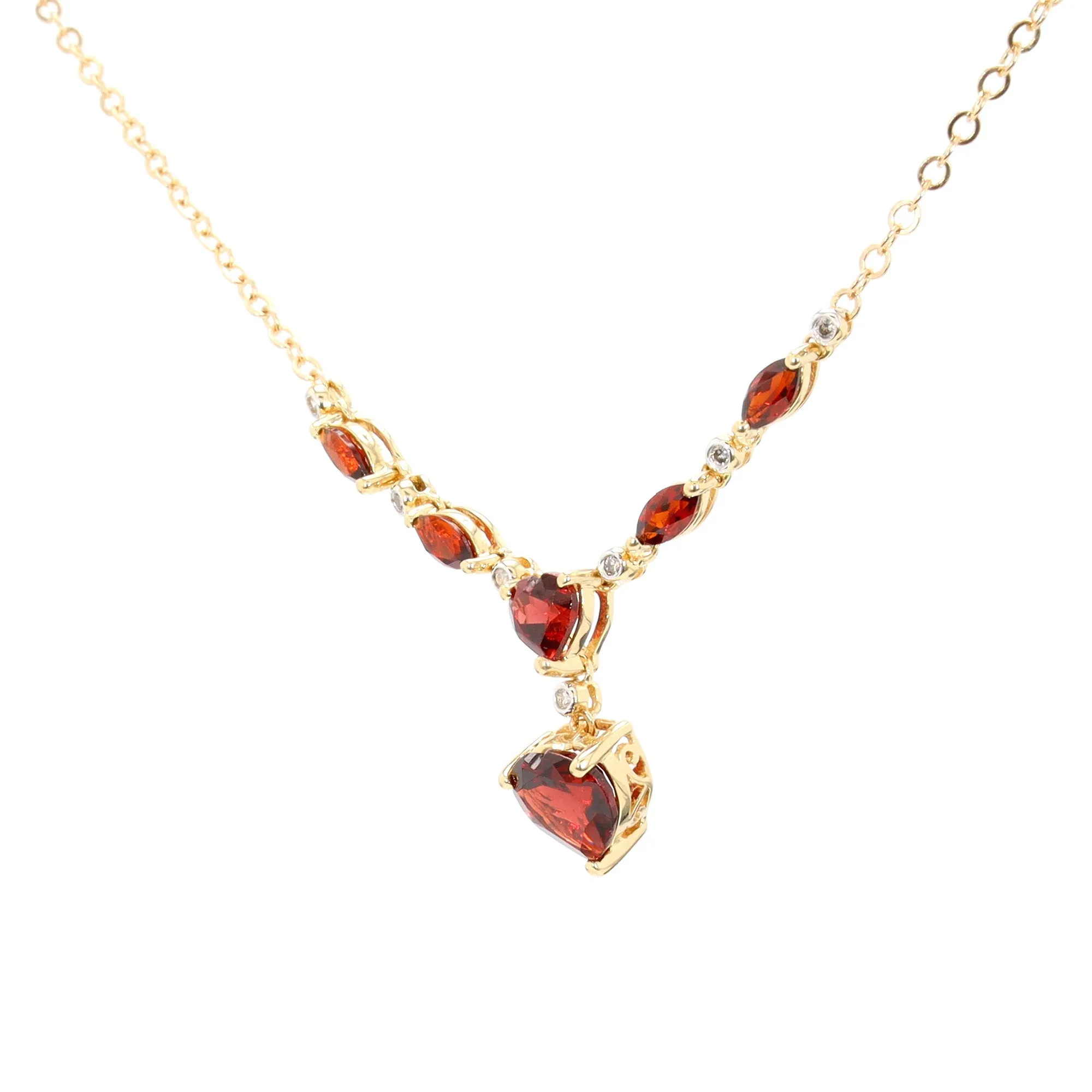 Garnet Heart Necklace