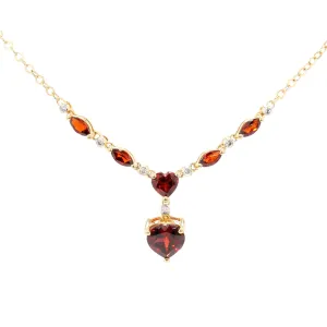Garnet Heart Necklace