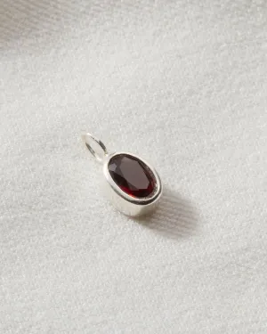 Garnet January Birthstone Oval Charm