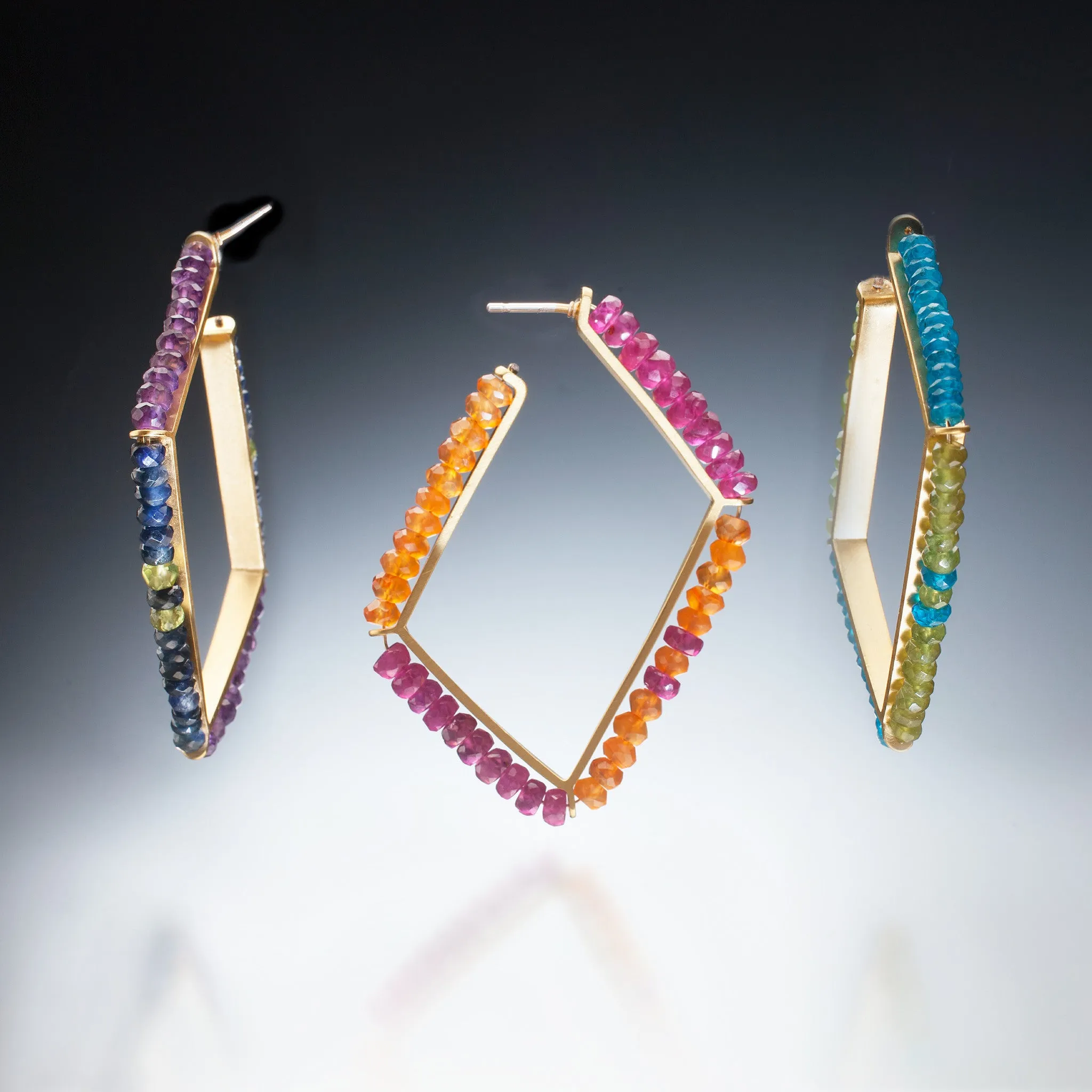 Gemstone Hoops (gold)