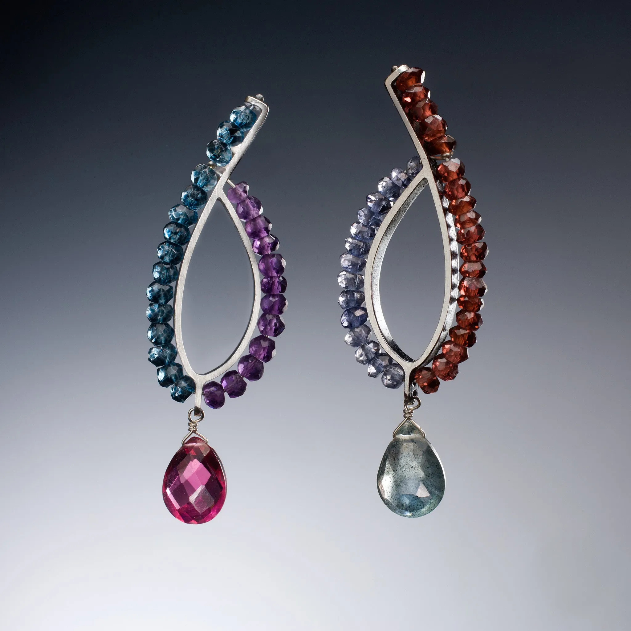 Gemstone Loop Earrings