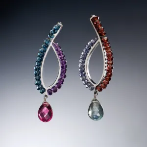 Gemstone Loop Earrings