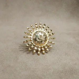 Gold Celestial Sun Moon Stars Vintage Brooch