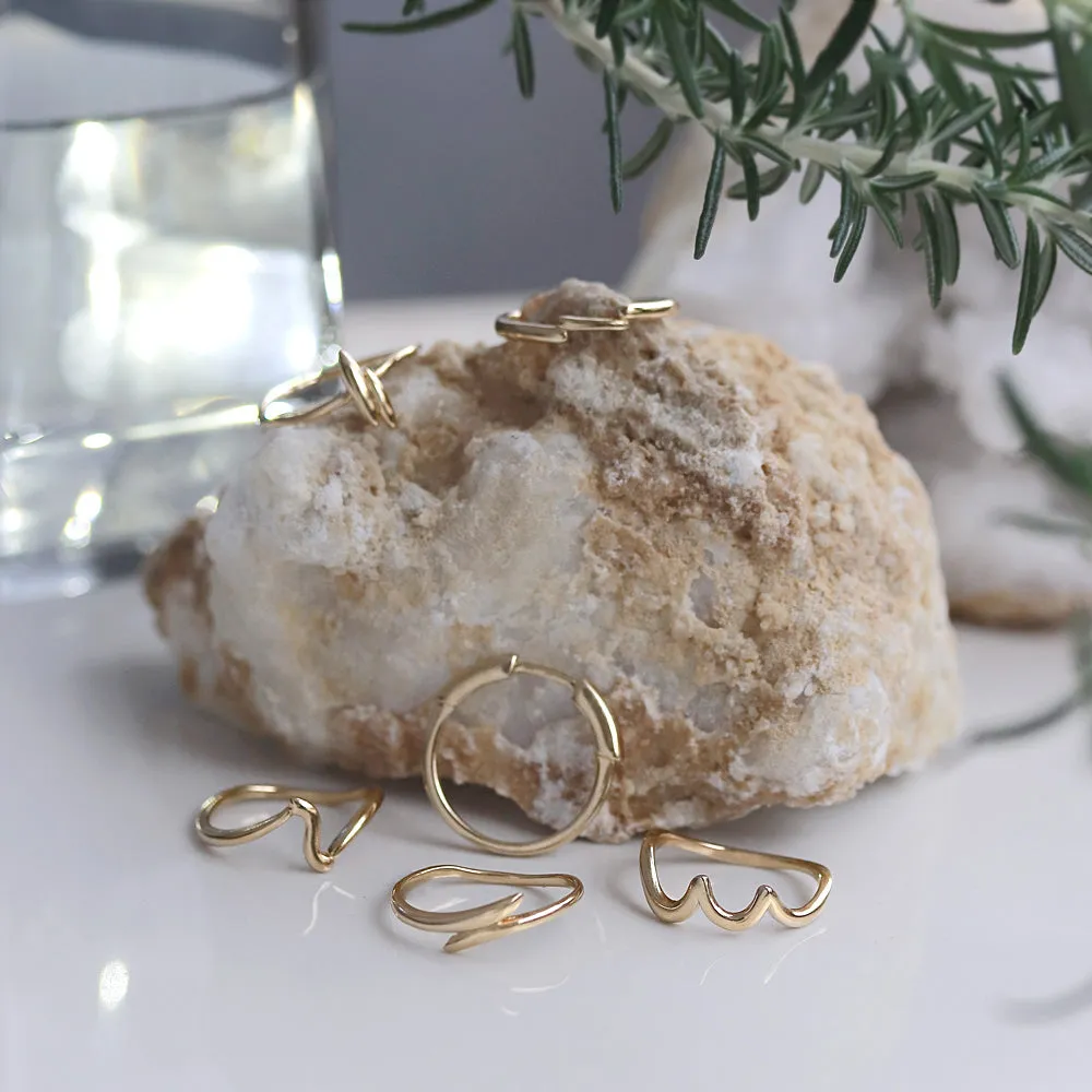 Gold Plated Crossover Band Ring