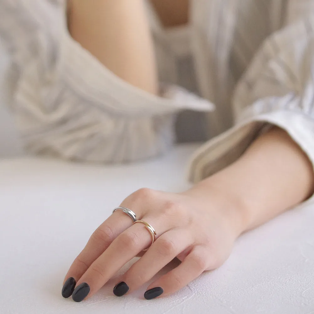 Gold Plated Crossover Band Ring