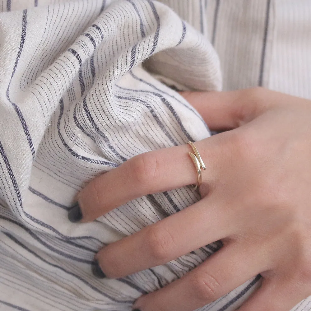 Gold Plated Crossover Band Ring