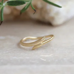 Gold Plated Crossover Band Ring