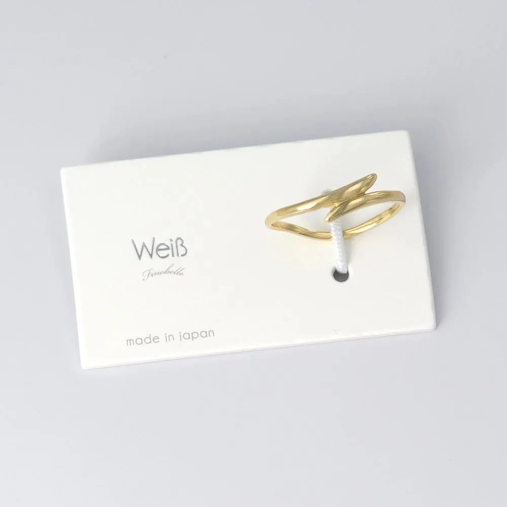 Gold Plated Crossover Band Ring