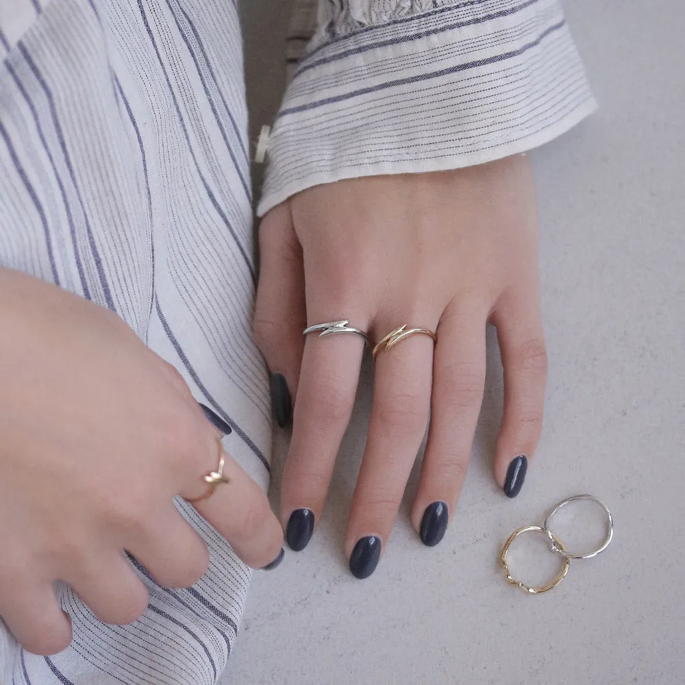Gold Plated Crossover Band Ring